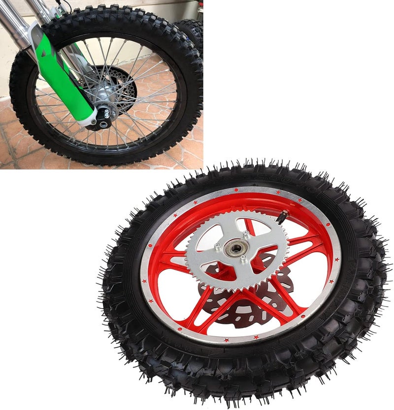EVGATSAUTO Rear Wheel Assembly, 2.5‑10in Rear Wheel Rim Tyre Assembly Nonslip Wearproof for Off Road Motorcycles Dirt Pit Bikes - Image 3